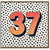 37th Birthday Card, Bold 37 Polka Dot Design