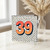 39th Birthday Card, Bold 39 Number Design with Polka Dot Background