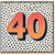 40th Birthday Card, Bold Polka Dot Number 40 Card
