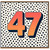 47th Birthday Card, Bold Number 47 Design, Funny Age Birthday Card