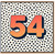54th Birthday Card, Bold Number 54 Polka Dot Design
