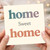 Home Sweet Home New Card - Housewarming Greeting Card - Modern Typographic Design - Blank Inside with Envelope