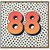 88th Birthday Card, Retro Polka Dot 88 Design