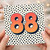 88th Birthday Card, Retro Polka Dot 88 Design