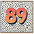 89th Birthday Card, Bold Polka Dot Number 89 Card