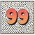 99th Birthday Card, Large Bold 99 Polka Dot Design