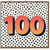 100th Birthday Card, Bold Retro Number 100 Polka Dot Design