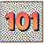 101st Birthday Card, Bold Retro Polka Dot Design