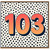 103rd Birthday Card, Number 103 Card