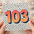 103rd Birthday Card, Number 103 Card