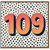 109th Birthday Card, Bold Polka Dot Number 109 Card