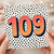 109th Birthday Card, Bold Polka Dot Number 109 Card