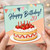 20th Birthday Card, Happy Birthday Strawberry Cake and Bunting Design