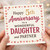 Daughter & Partner 5th Anniversary Card - Happy Anniversary Hearts Design - For a Wonderful Daughter and Partner - Sweet Sentimental Greeting Card