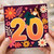 20th Birthday Card, Floral Retro Fashion Design