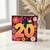 20th Birthday Card, Floral Retro Fashion Design