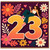 23rd Birthday Card, Retro Floral Party Design
