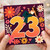 23rd Birthday Card, Retro Floral Party Design