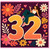 32nd Birthday Card, Stylish Woman on 32 Design, Birthday Card for Her