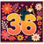 36th Birthday Card, Colourful Retro Floral Party Design