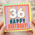 36th Birthday Card, Colourful Retro Happy Birthday Card