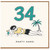 34th Birthday Card, Party Hard Beach Design