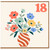 18th Birthday Card, Colourful Floral Bouquet in Vase