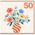 50th Birthday Card, Colourful Floral Bouquet Design