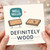 Funny Wood Pun Love/Anniversary Card - 'Well Hello! Definitely Wood' - Cute Cartoon Log & Plank Design - Cheeky Humour Greeting Card for Partner, Boyfriend, Girlfriend or Husband