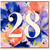 28th Birthday Card, Floral Watercolour Number 28 Card