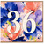 36th Birthday Card, Vibrant Floral Watercolour Number 36 Card