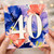 40th Birthday Card, Floral Watercolour Forty Card