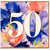 50th Birthday Card, Floral Watercolour Number 50 Card
