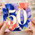 50th Birthday Card, Floral Watercolour Number 50 Card
