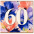 60th Birthday Card, Floral Watercolour Number 60 Birthday Card