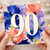 90th Birthday Card, Floral Watercolour Number 90 Card