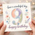 9th Birthday Card, Have a Wonderful Day Happy Birthday Floral Card
