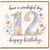 12th Birthday Card, Have a Wonderful Day Floral Birthday Card