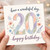 20th Birthday Card, Floral Have a Wonderful Day Happy Birthday Card