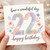 22nd Birthday Card