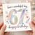 67th Birthday Card, Floral Watercolor Happy Birthday Card
