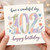102nd Birthday Card, Happy Birthday Card with Floral Number 102 Design