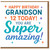 Grandson 12th Birthday Card - You Are Super Amazing - Happy Birthday Grandson, Age 12 Today, Colourful Stars Design