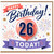 26th Birthday Card, Happy Birthday 26 Today Card
