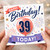 39th Birthday Card, Happy Birthday Today Balloon and Fireworks Design