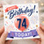 74th Birthday Card, Happy Birthday Today Balloon and Fireworks Design