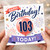 103rd Birthday Card, Happy Birthday Today Balloon and Fireworks Design