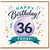 36th Birthday Card, Happy Birthday 36 Today Card