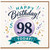98th Birthday Card, Happy Birthday 98 Today Celebration Card