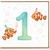 1st Birthday Card, Cute Clownfish First Birthday Card